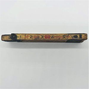 (5) Vintage Variety Lufkin Folding White & Natural Red End Wood Measuring Rulers